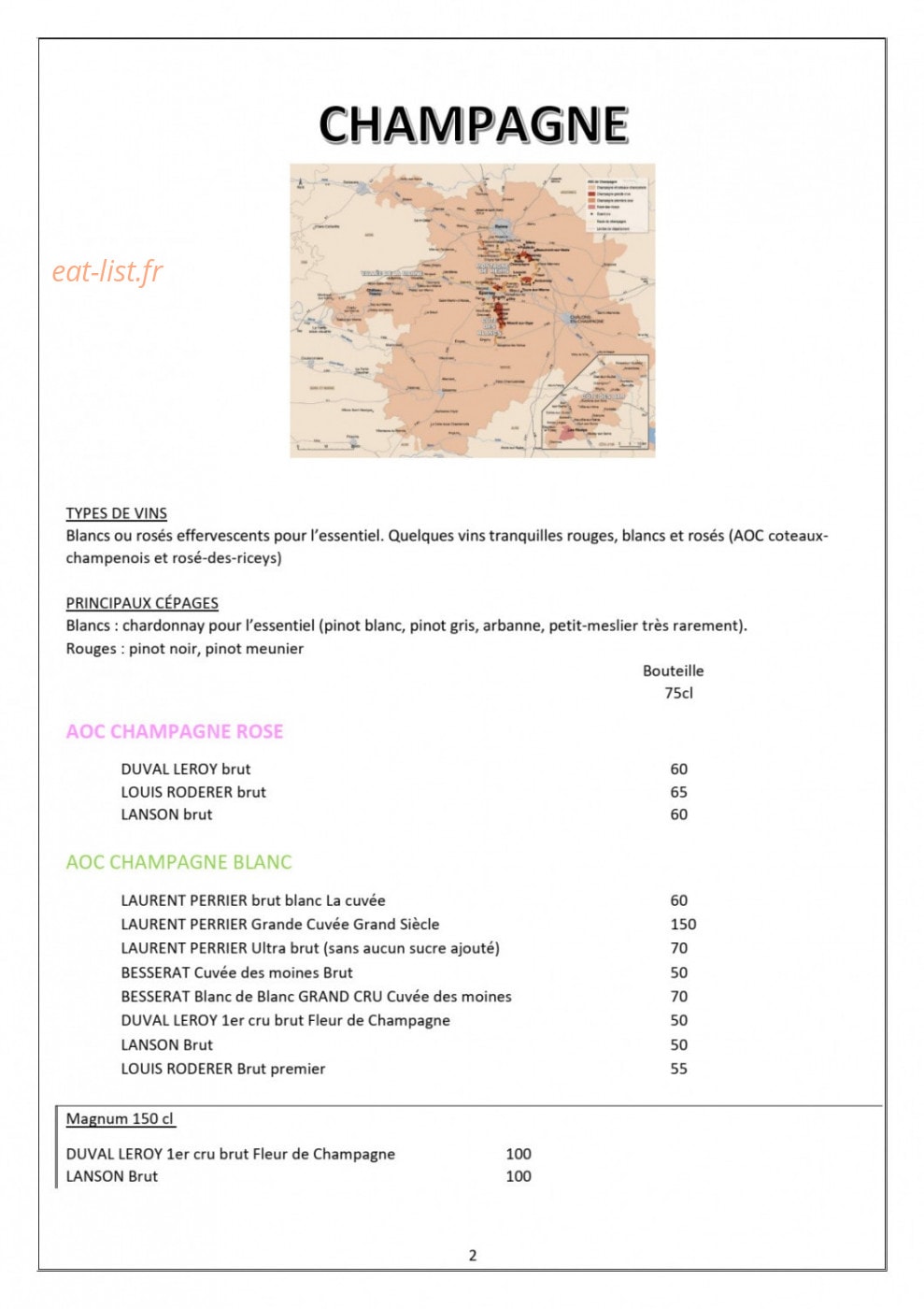Hôtel Restaurant Le Pré Fillet — carte page 6