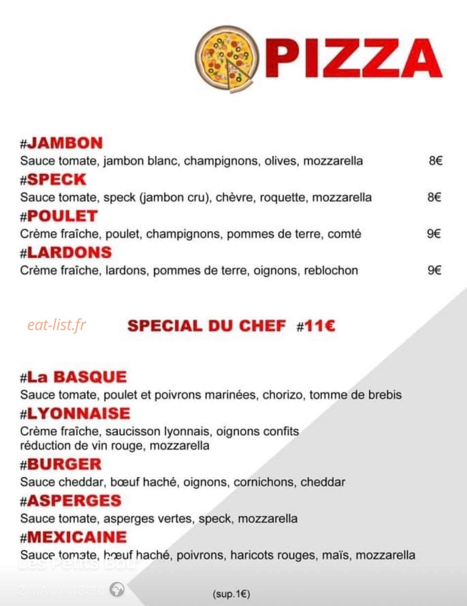 Les Petits Bou' — carte page 1
