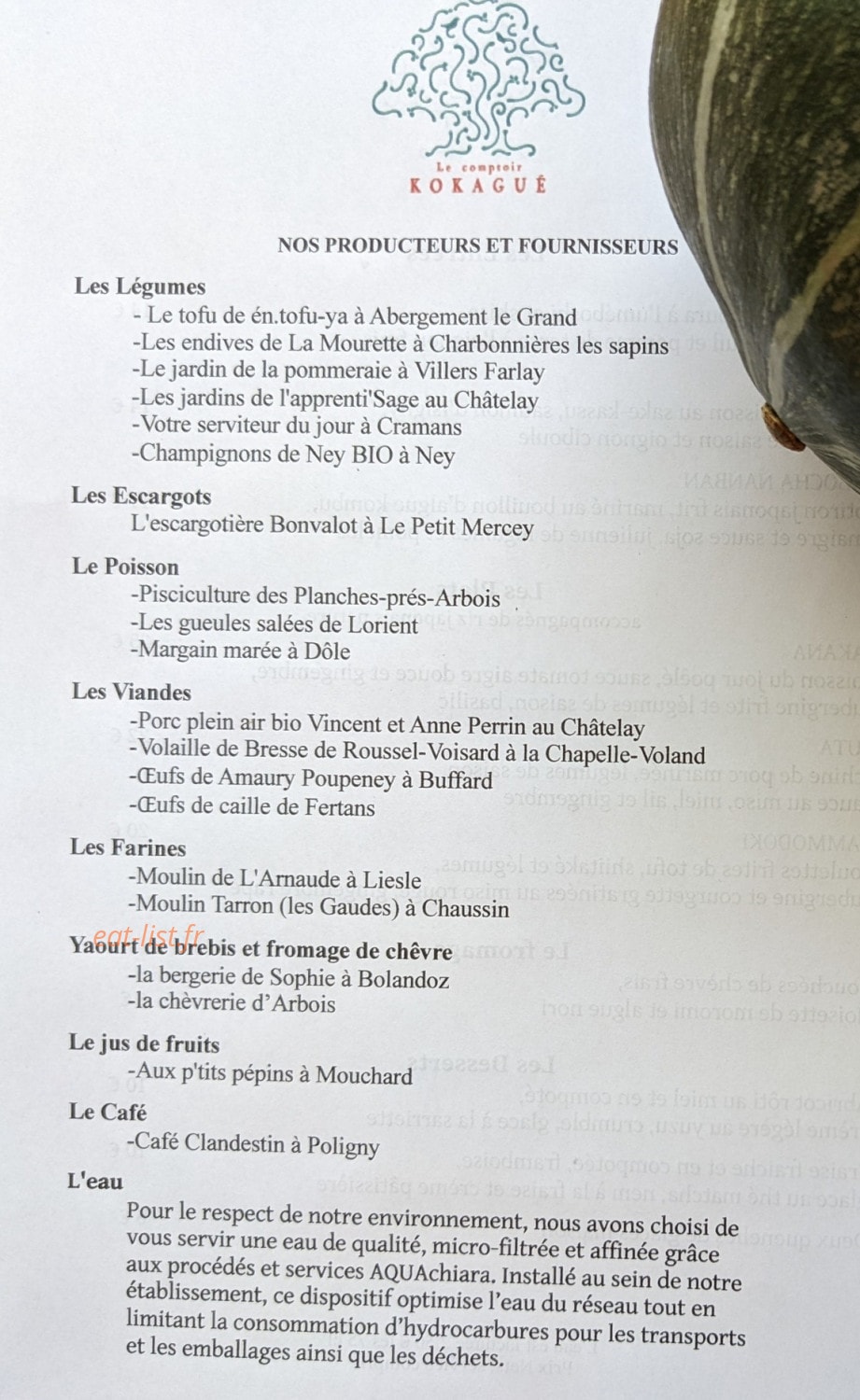 Le Comptoir Kokagué — carte page 2