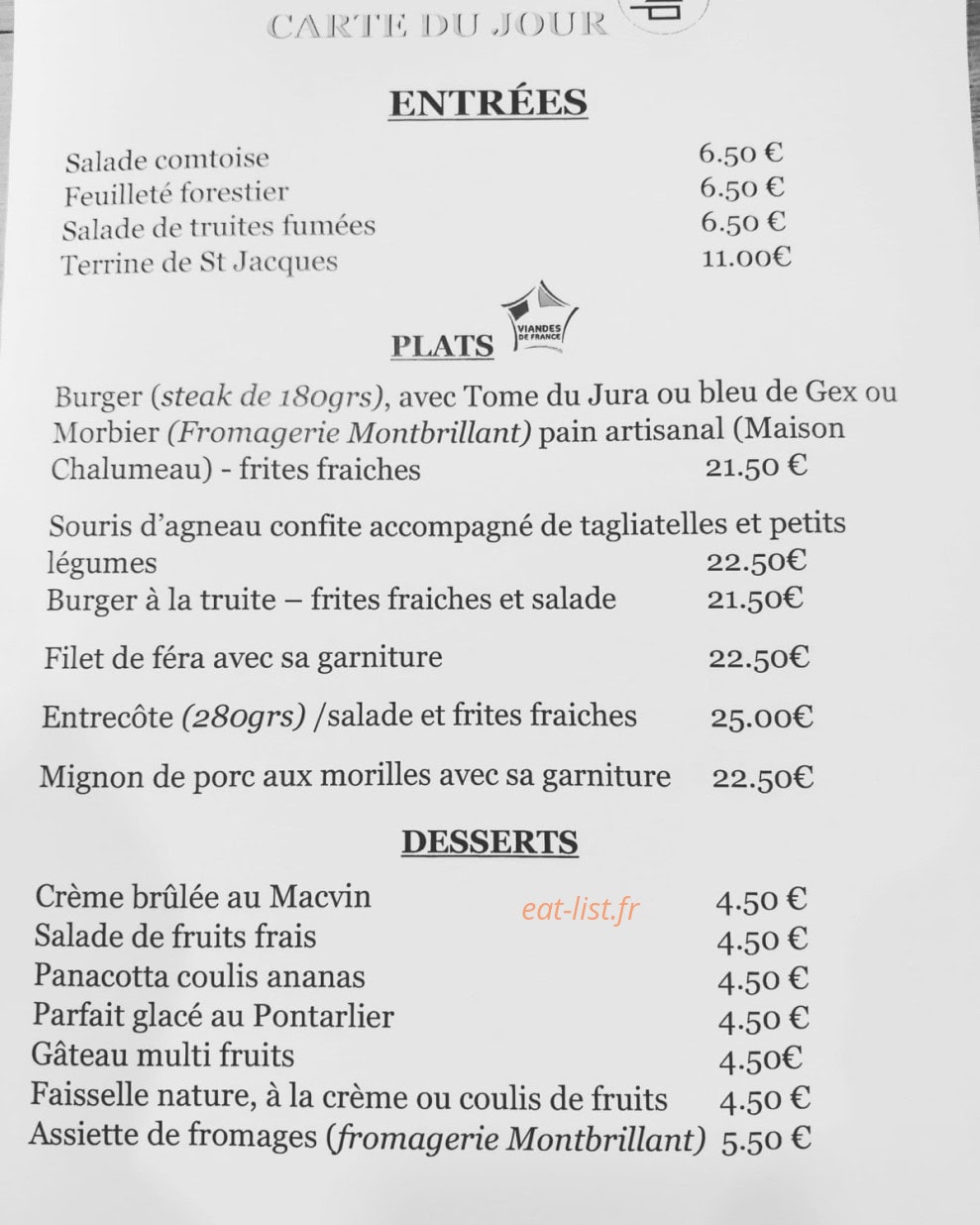 La Brocatelle — carte page 1