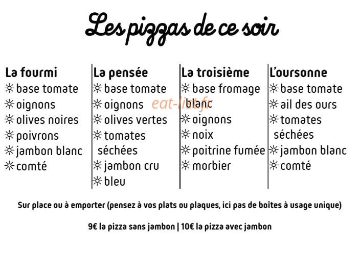 Carte et menu de Alvéoles - Relais des Skieurs à La Pesse — Les pizzas