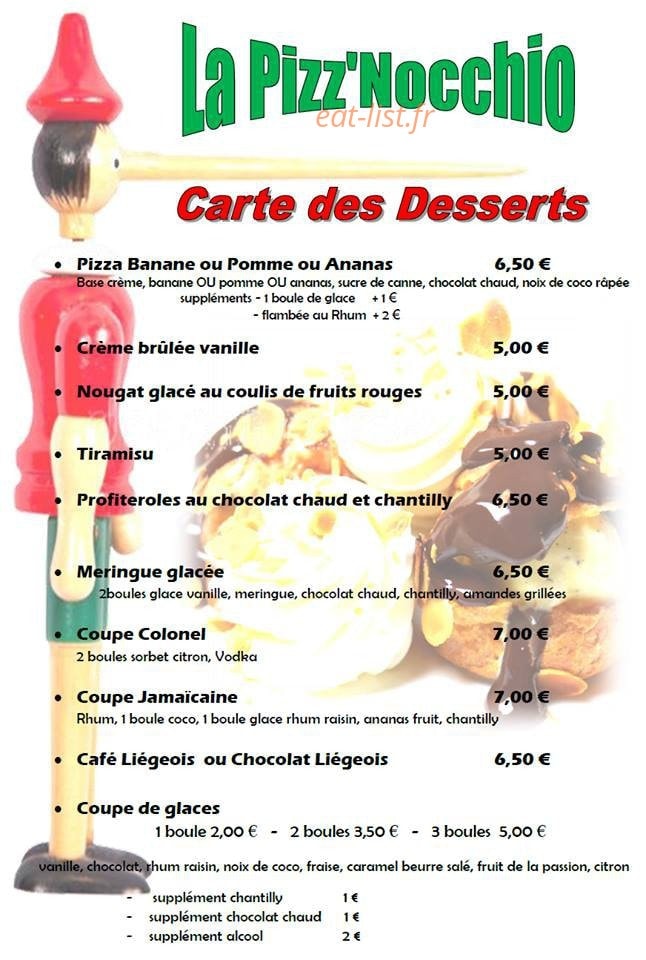 La Pizz Nocchio — carte page 4