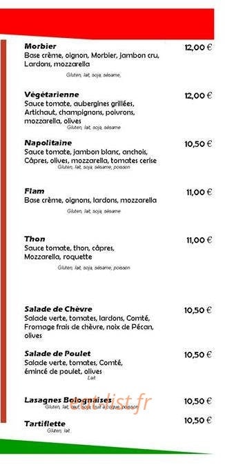 La Pizz Nocchio — carte page 3