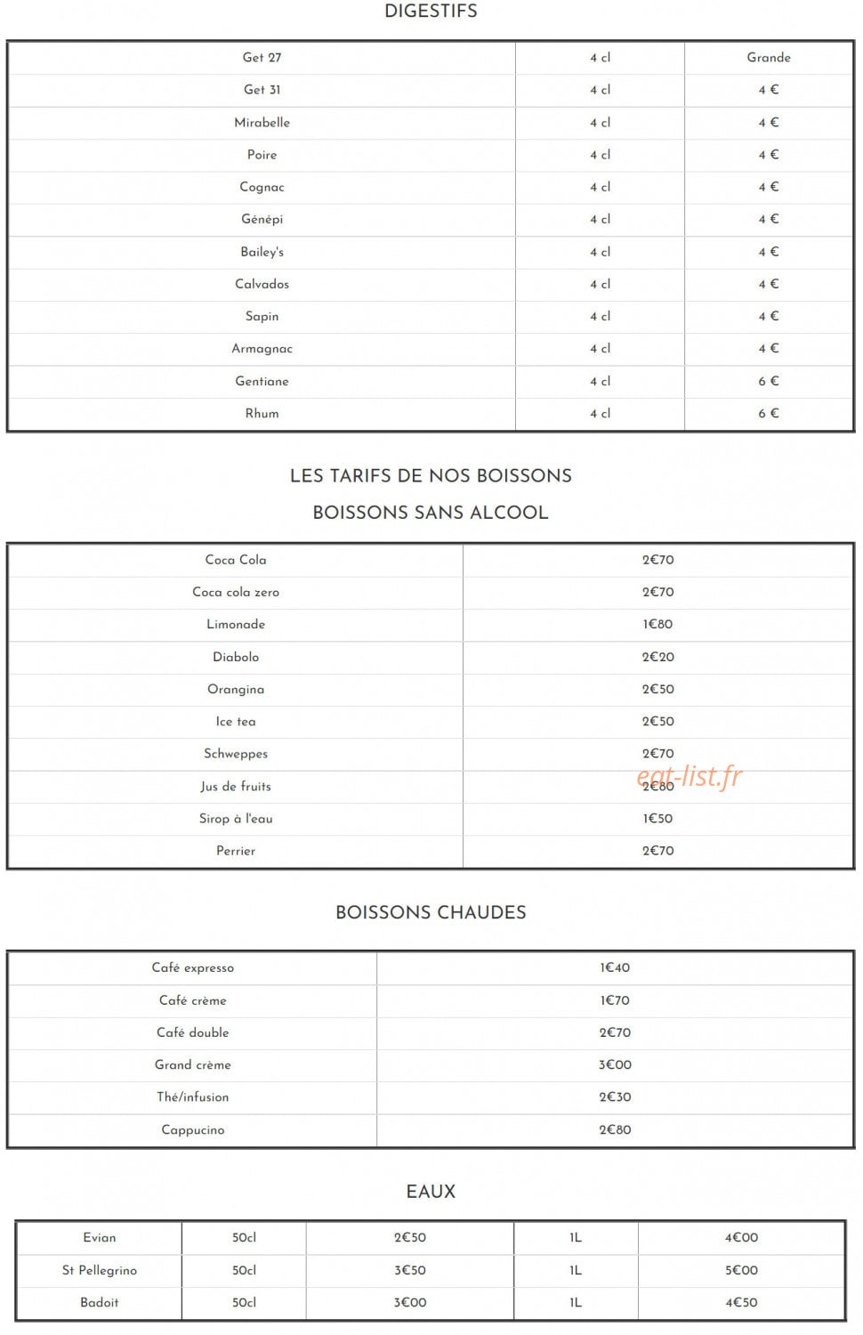 Auberge des Forgerons — carte page 6