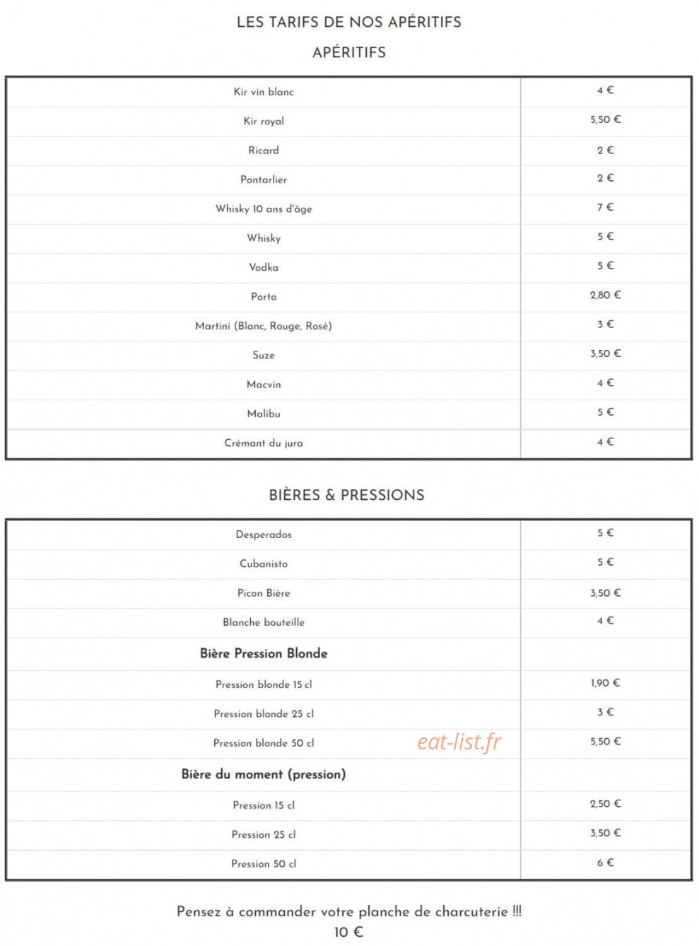Auberge des Forgerons — carte page 5