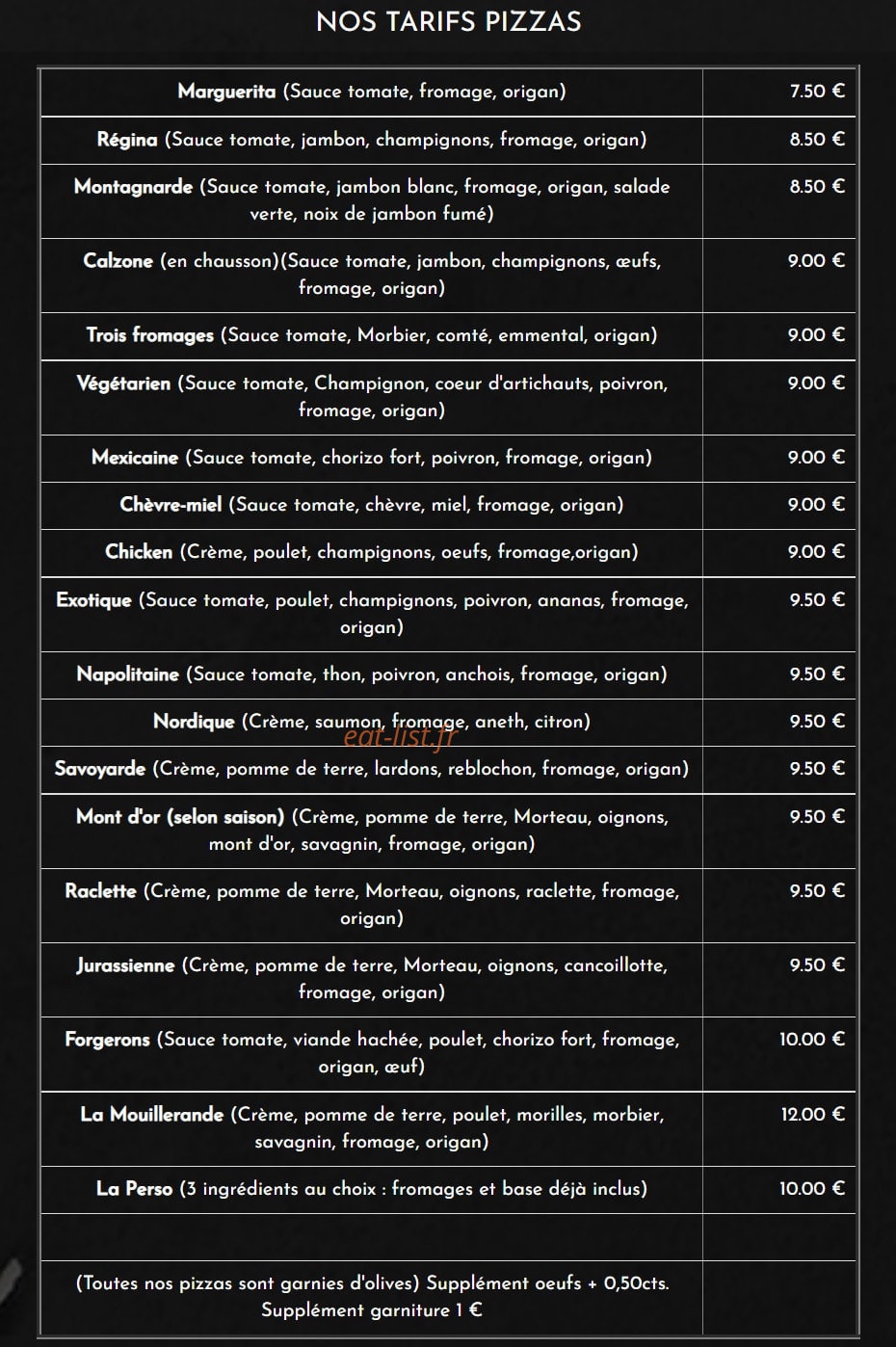 Auberge des Forgerons — carte page 7