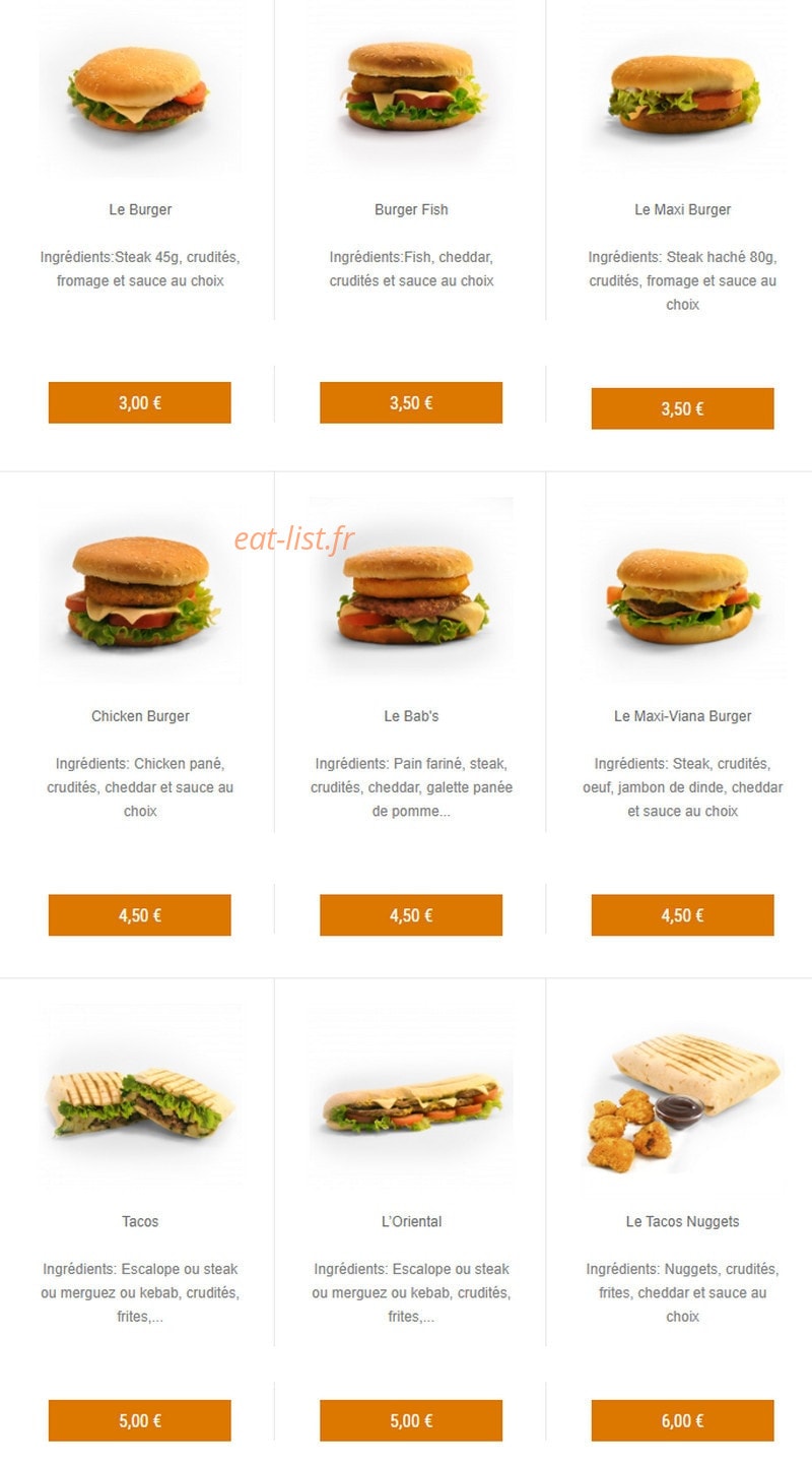 Chez Nab's — carte page 2