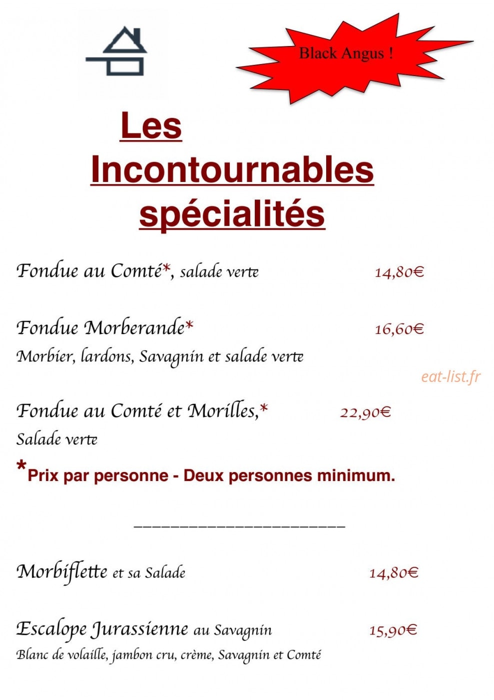 La Taverne — carte page 4