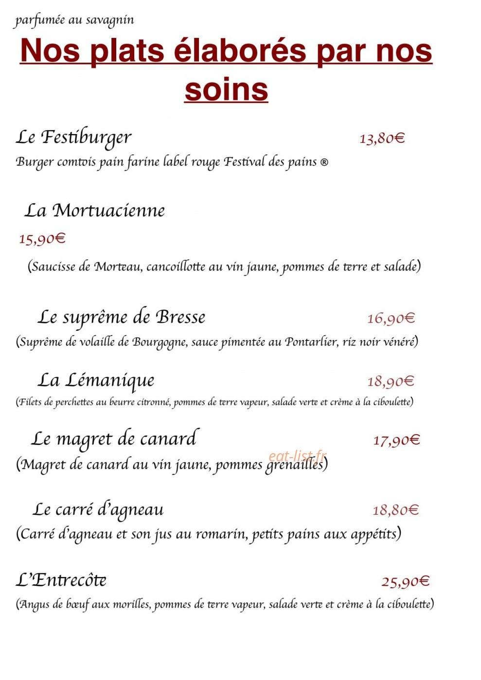 La Taverne — carte page 3
