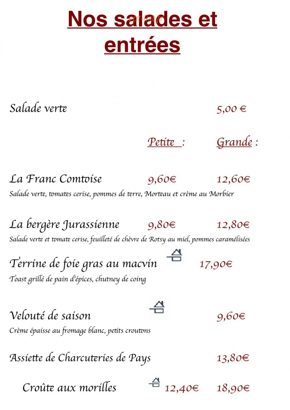 La Taverne — carte page 2