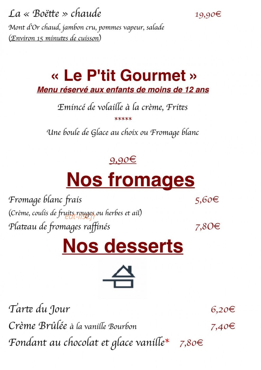 La Taverne — carte page 5