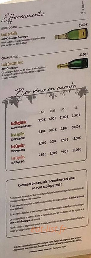 Chez Jup's — carte page 6