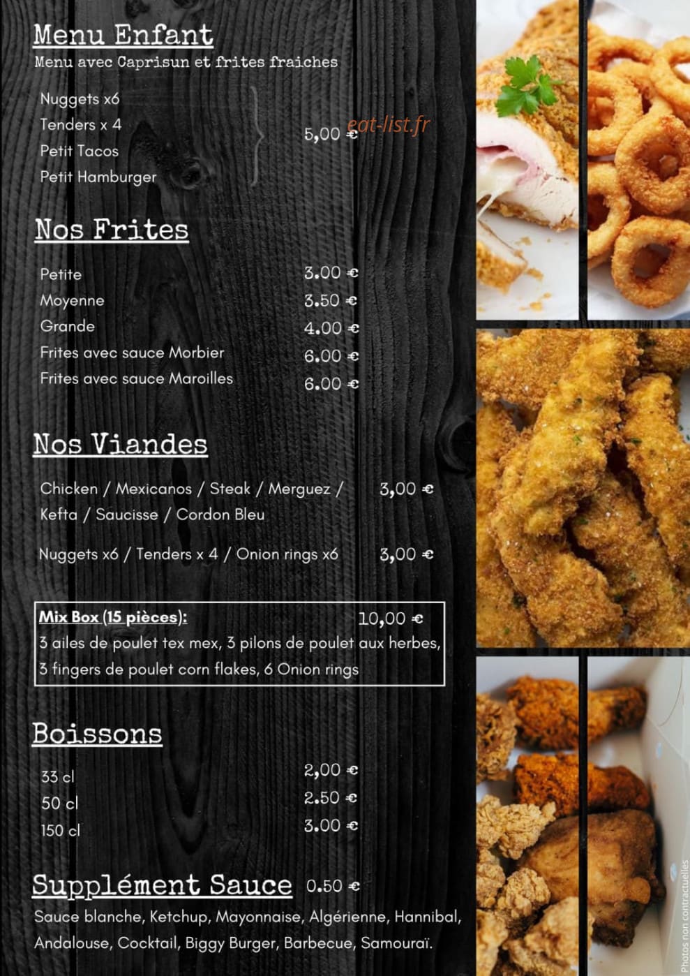 La Frite Du Nord — carte page 2