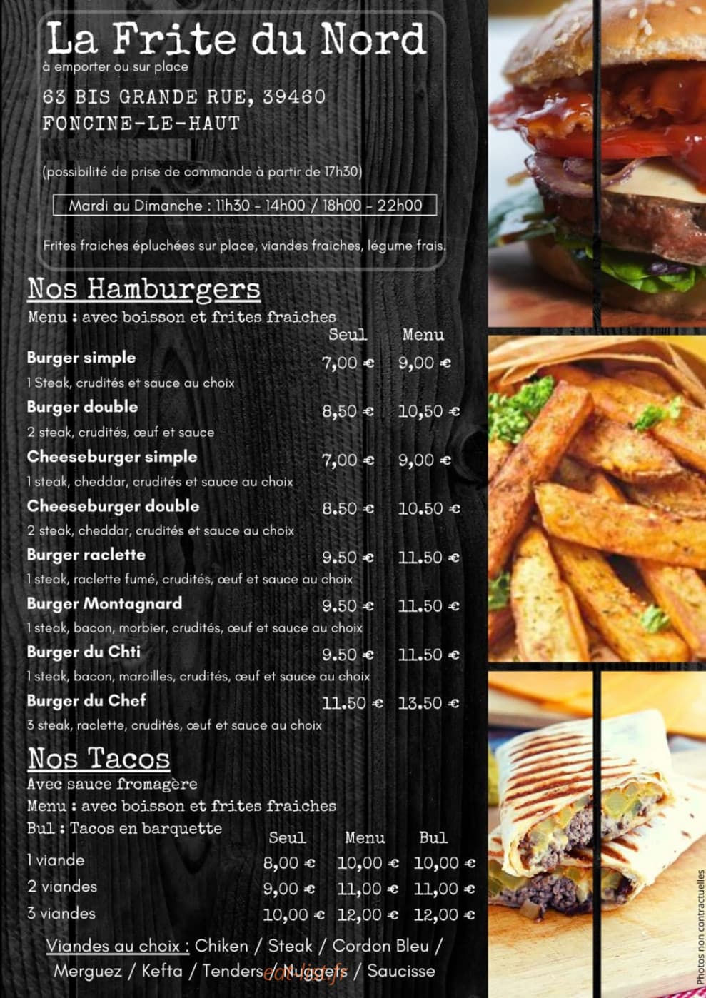 La Frite Du Nord — carte page 1