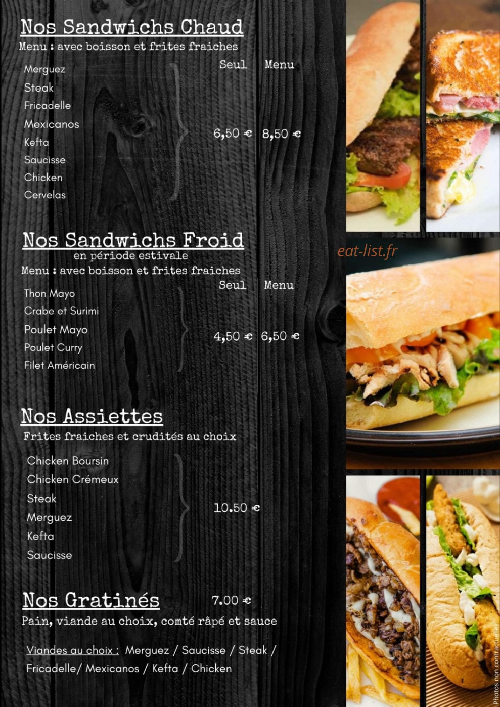 La Frite Du Nord — carte page 3