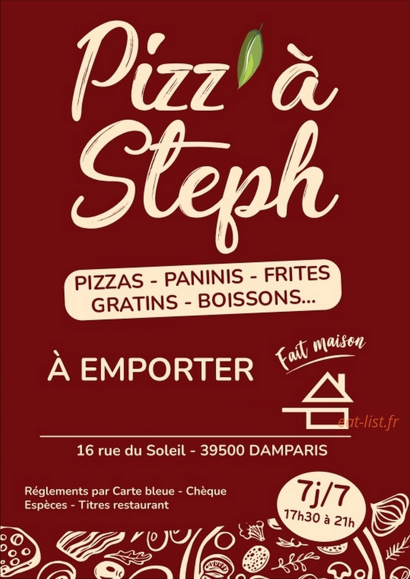 Pizz'à Steph — carte page 1