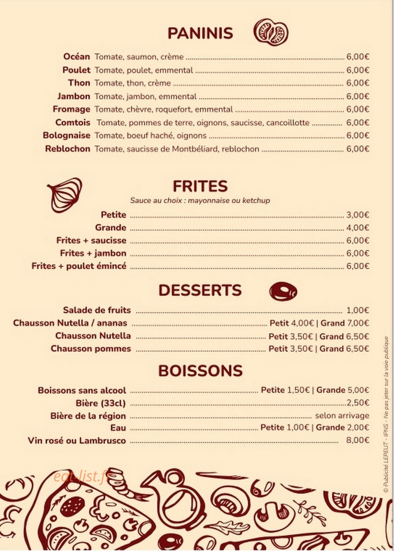 Pizz'à Steph — carte page 4