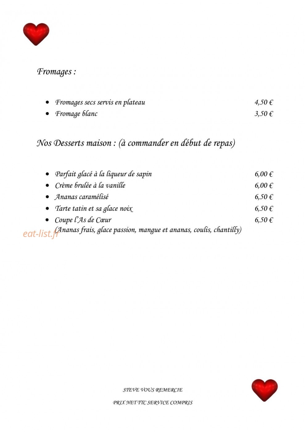 L'As de Coeur — carte page 3