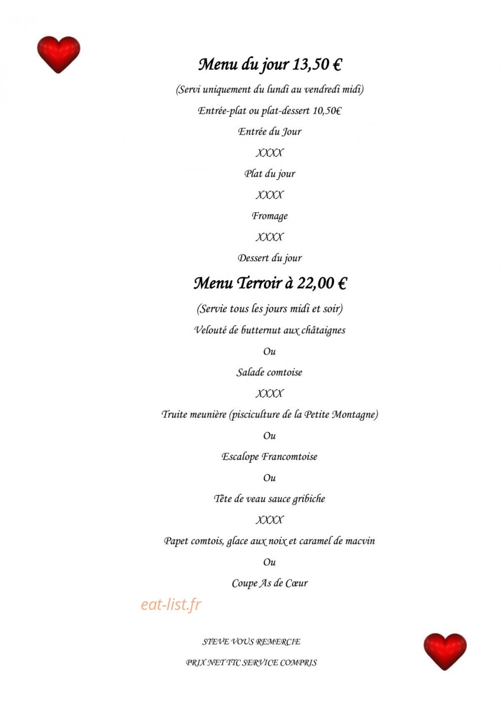 L'As de Coeur — carte page 2