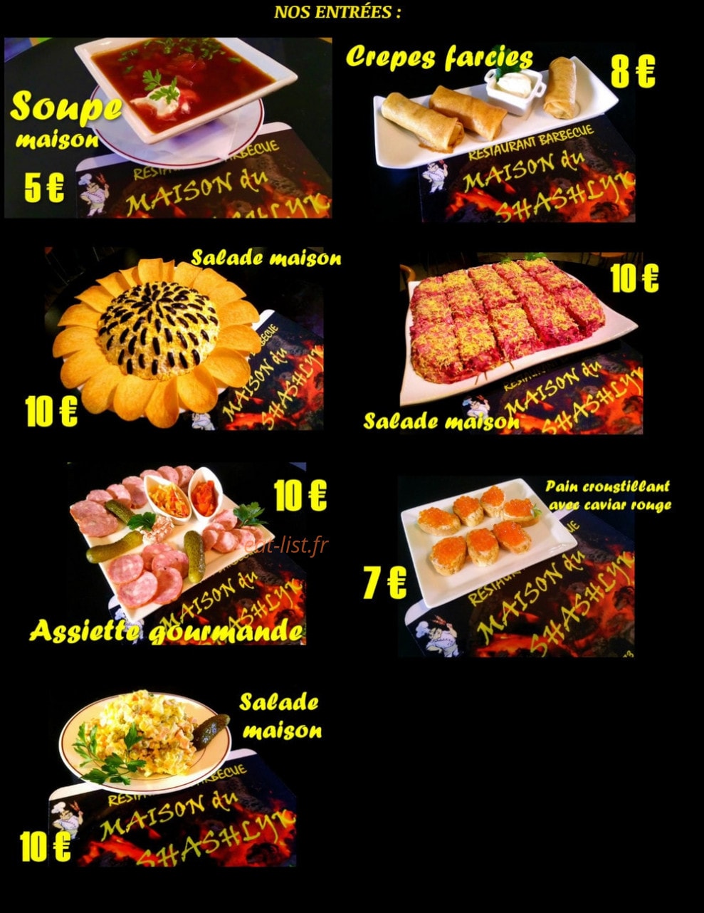 Maison du Shashlyk — carte page 1