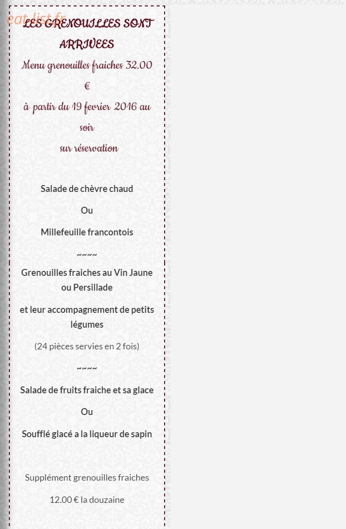 Hostellerie des Monts Jura — carte page 3