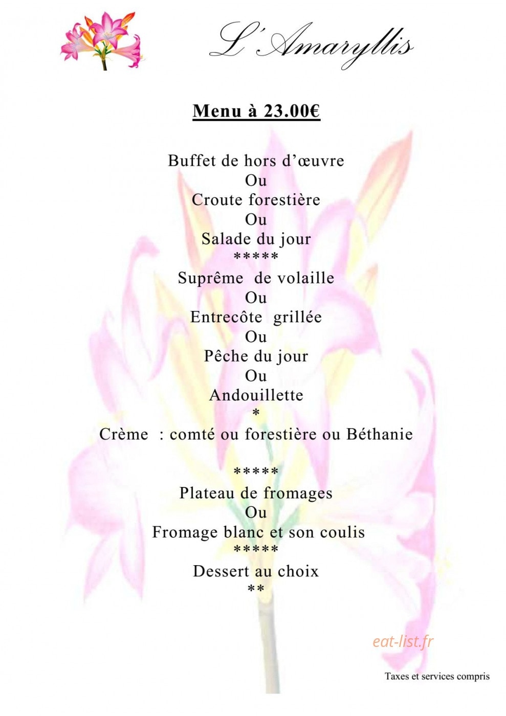 L'Amaryllis — carte page 1