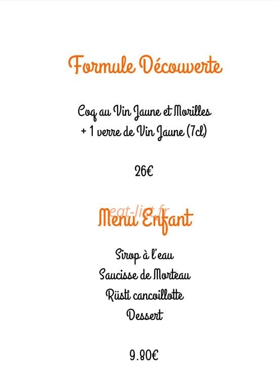 Au Petit Jurassien — carte page 2