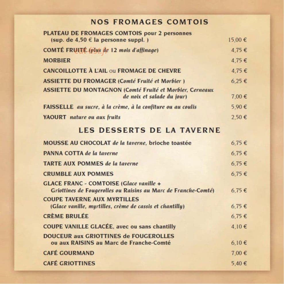 La Finette Taverne — carte page 8