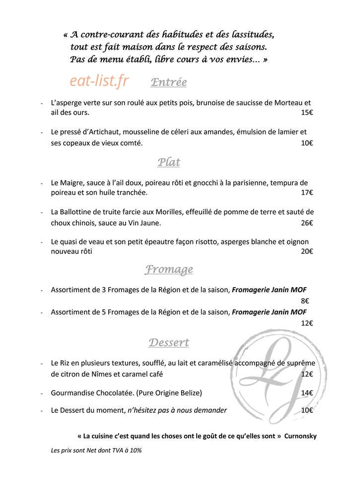 Le Bistronôme — carte page 2