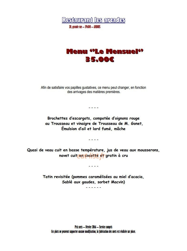 Les Arcades — carte page 6