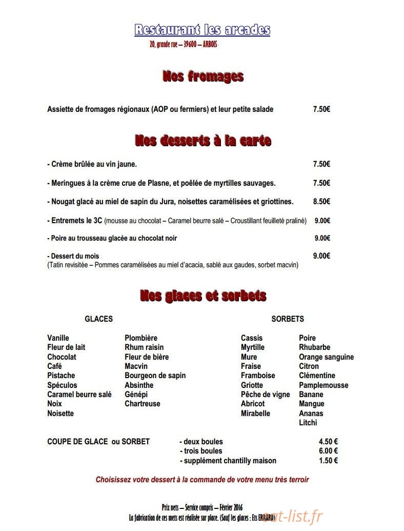 Les Arcades — carte page 4
