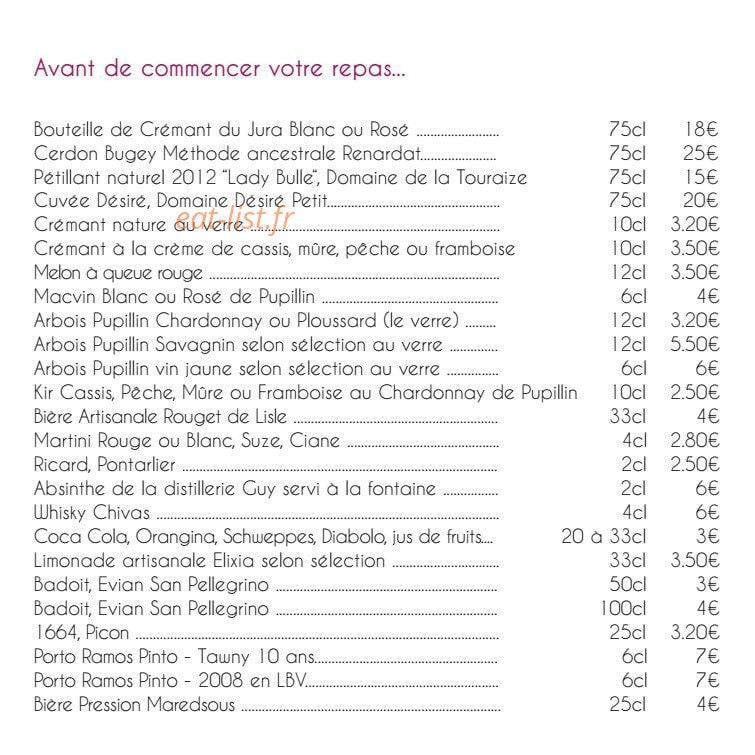 Auberge du Grapiot — carte page 3