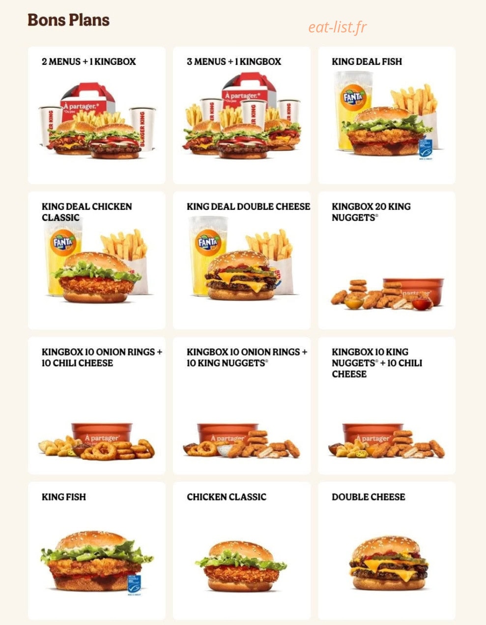 Burger King — carte page 2