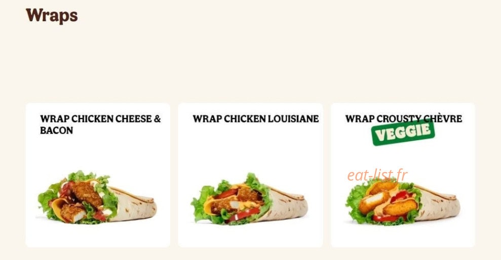 Burger King — carte page 8