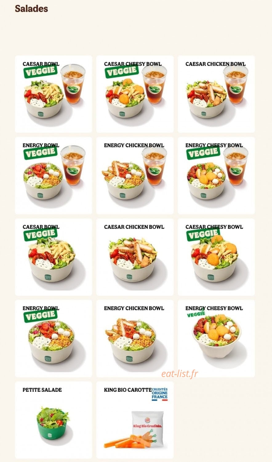 Burger King — carte page 9