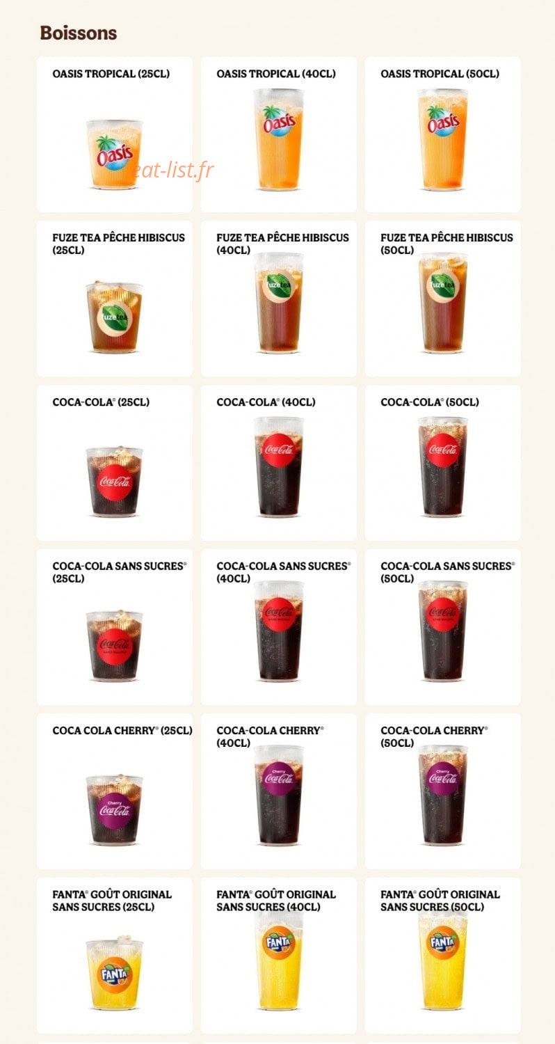 Burger King — carte page 16