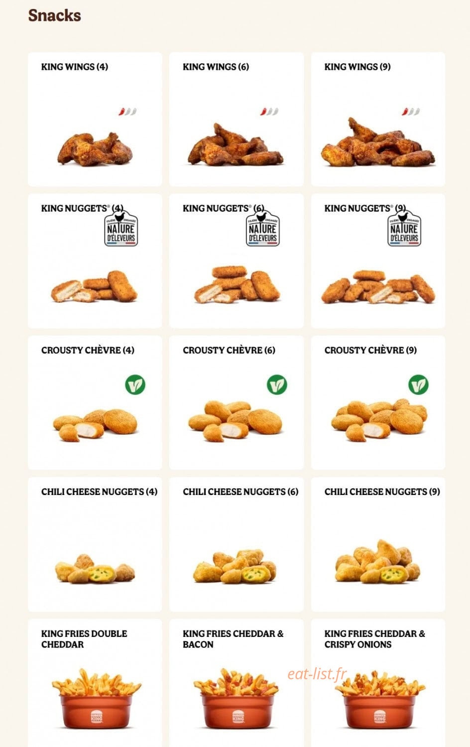 Burger King — carte page 10