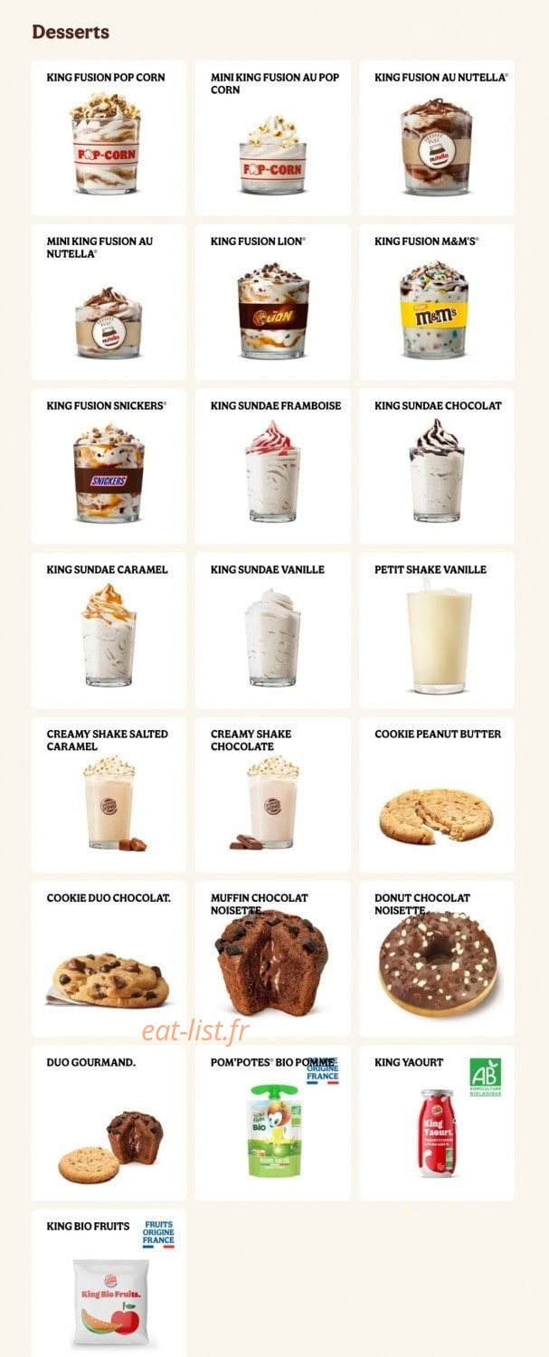 Burger King — carte page 15