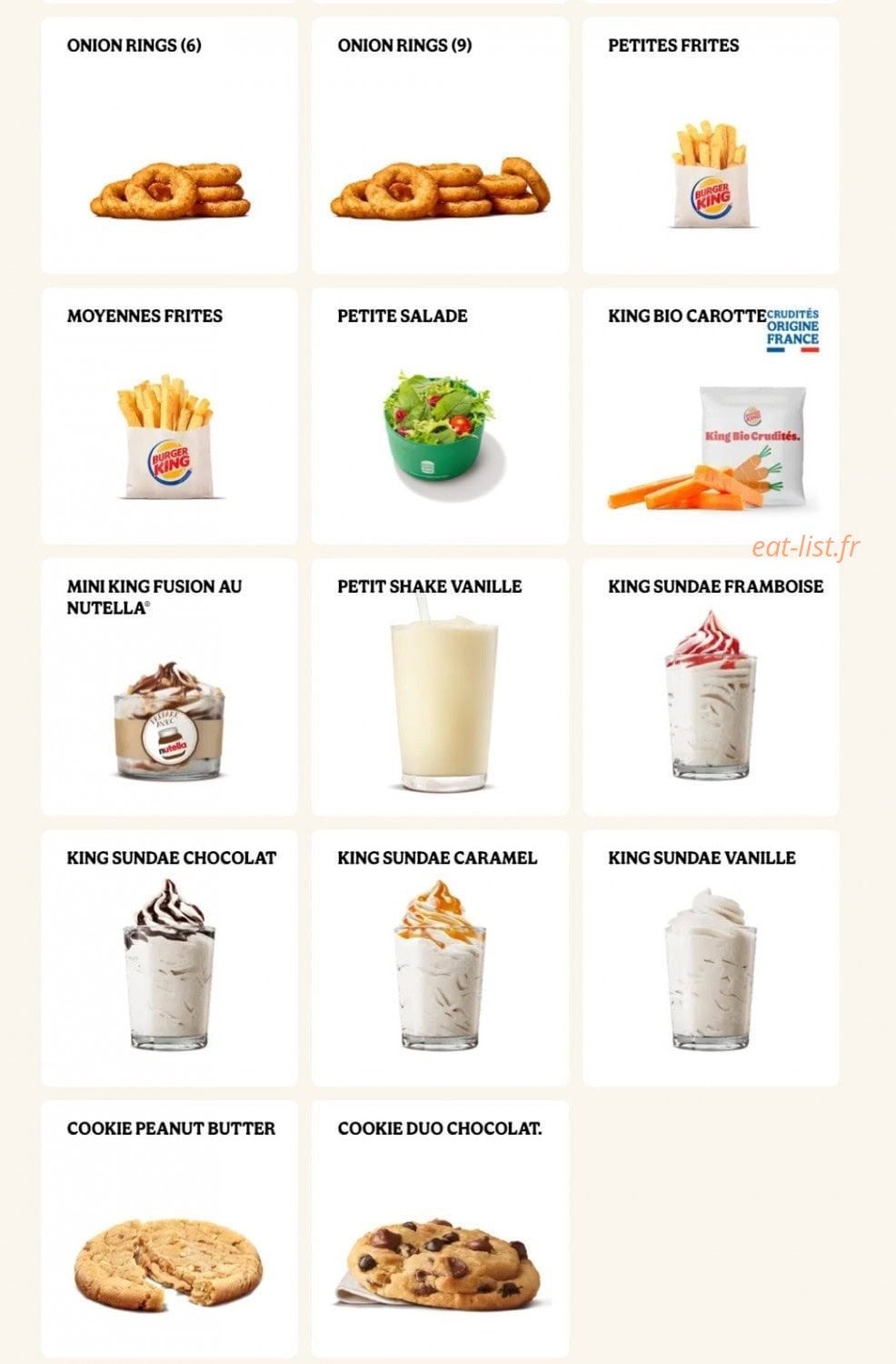 Burger King — carte page 13