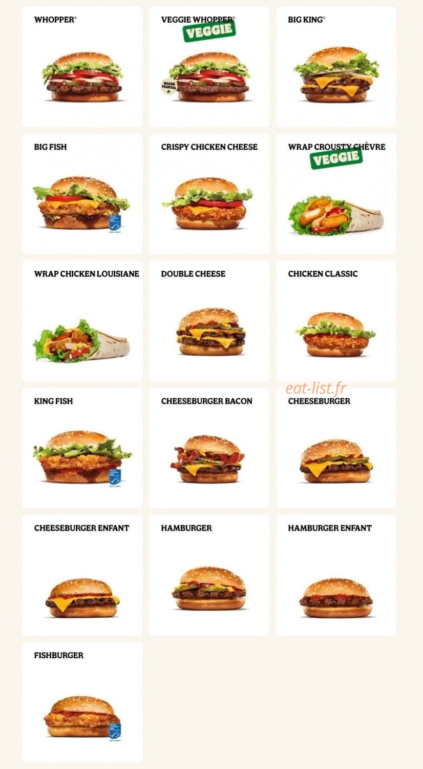 Burger King — carte page 6