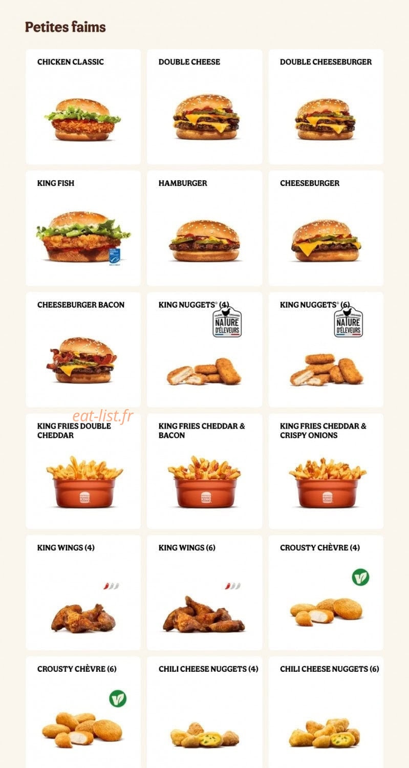 Burger King — carte page 12