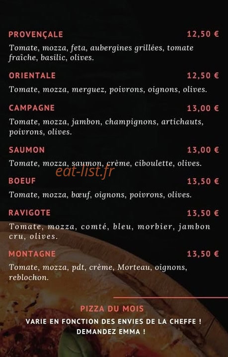 Carte et menu de Mia Pizza à Villers Farlay — Les pizzas suite