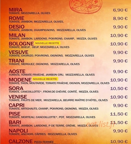 Étape Pizza — carte page 1