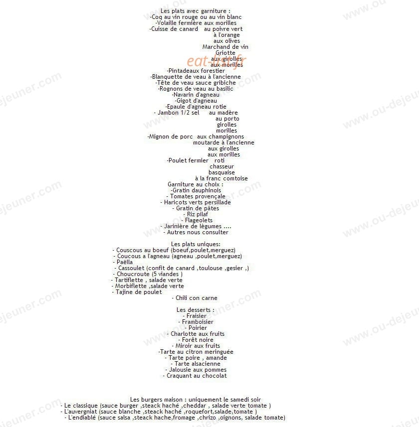 Au petit marché — carte page 2