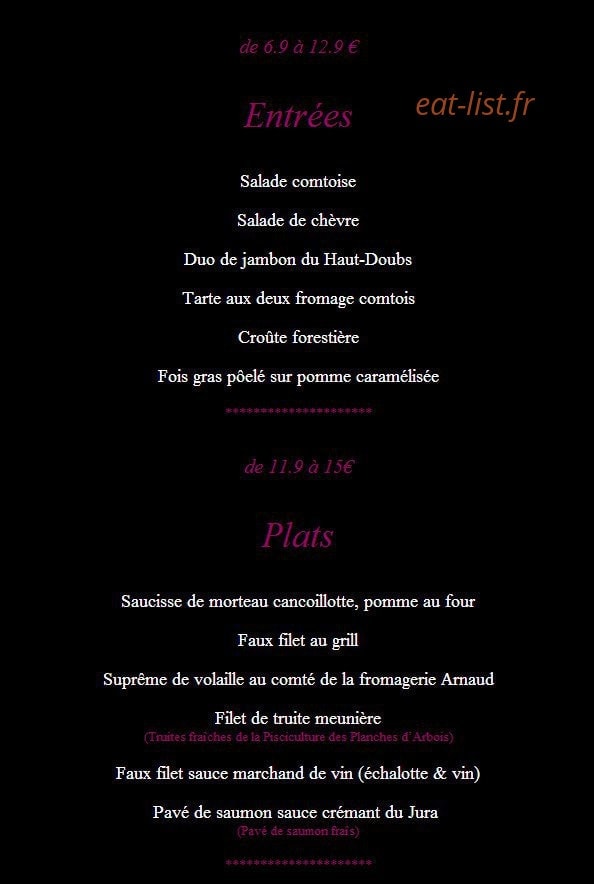 Aux Platanes — carte page 2