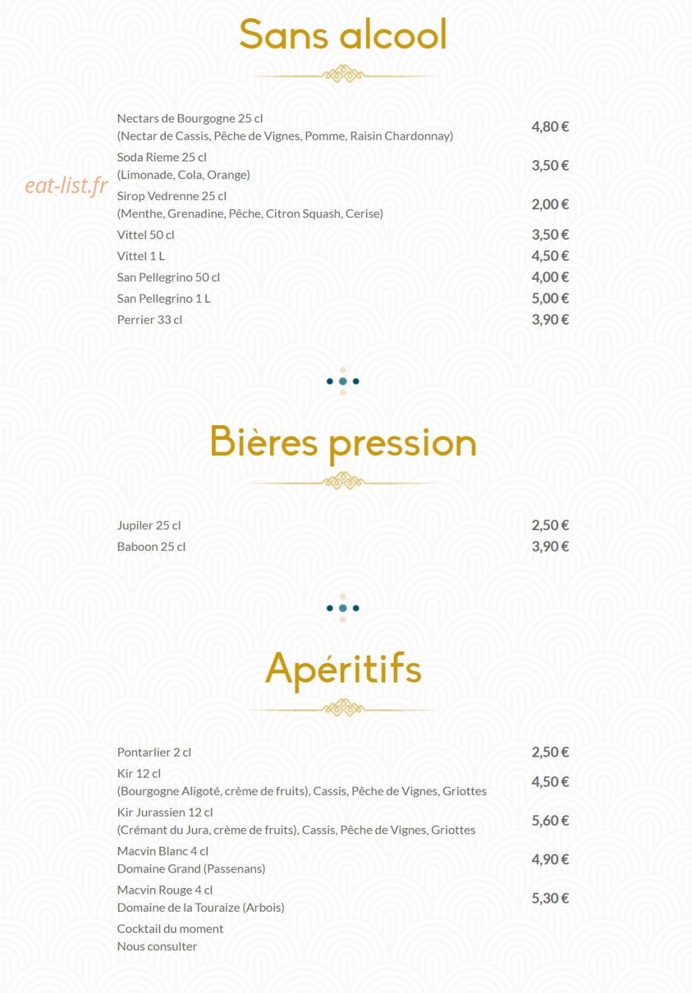 La Muse Bouche — carte page 11