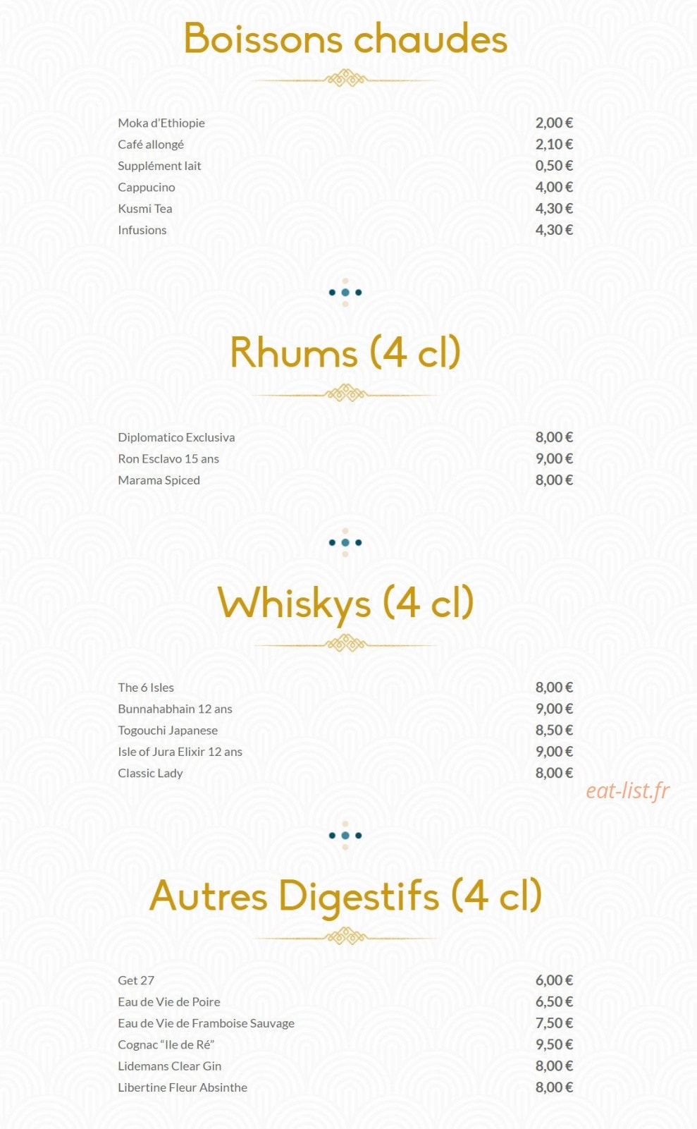 La Muse Bouche — carte page 12