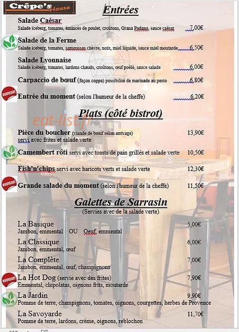 Crêpe’s House — carte page 1