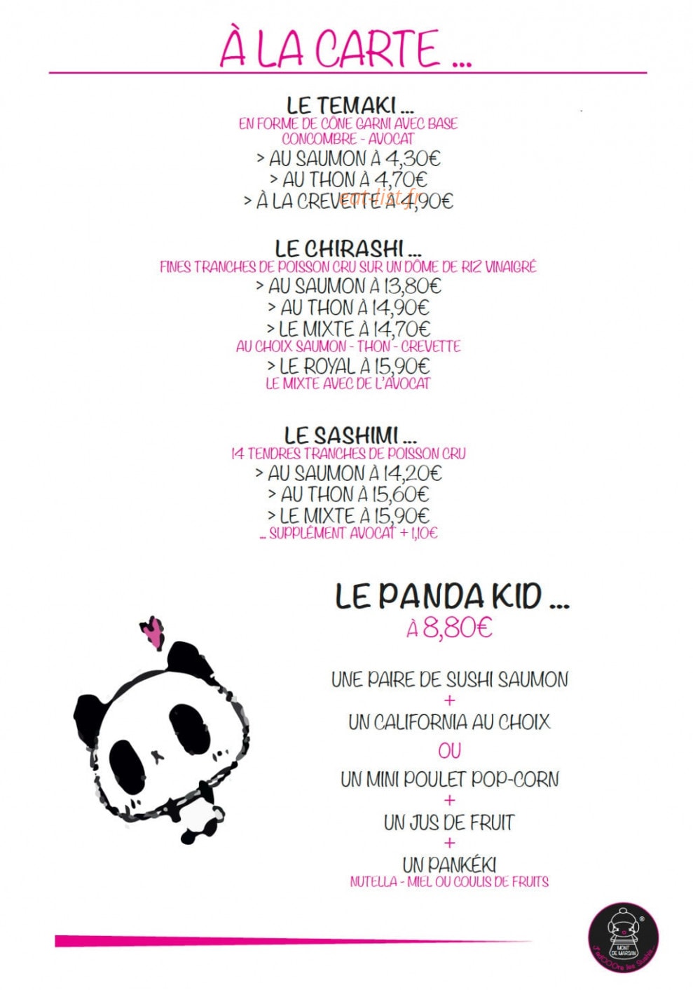 J'adOOOre les sushis — carte page 5