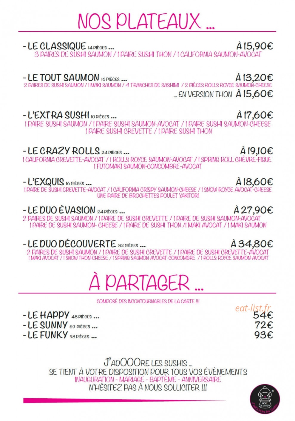 J'adOOOre les sushis — carte page 7